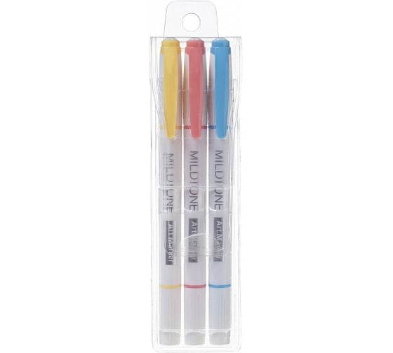 Набор артмаркеров Hatber Mildtone PASTEL LIGHT 3 шт., двухсторонние, 1 мм/4 мм 070363