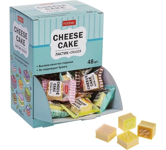 Ластик Hatber PVC, Cheese cake/Чизкейк, 48 шт. 083265
