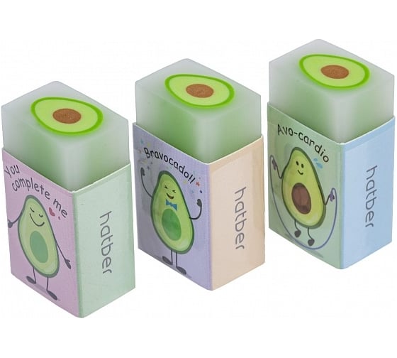 Ластик Hatber PVC, Avocado, прямоугольный, 30 шт. 067947 1