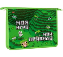 Папка для тетрадей Hatber пластиковая, 2 отделения, с вкладышем, А4, на молнии, 245x340x75 мм, Пиксель, 12 шт. 079676