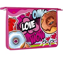 Папка для тетрадей Hatber пластиковая, А4, 245x340x40 мм, на молнии, Ммм...бургер!, 12 шт. 073751