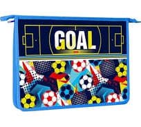 Папка для тетрадей Hatber пластиковая, А4, 2 отделения, 240x340x75 мм, на молнии, Goal!, 12 шт. 079285