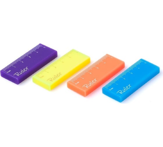 Ластик Hatber PVC, Ruler, 36 шт. 059371