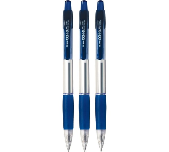 Шариковая автоматическая ручка Penac cch-3 синяя, 3шт BA3001/03-3B