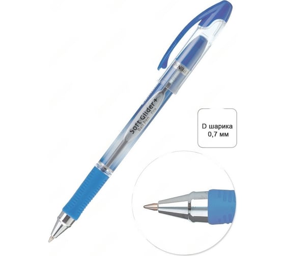 Ручка с масляными чернилами  Penac soft glider+ 1мм, синяя, 1шт BA1905/41-1B 1