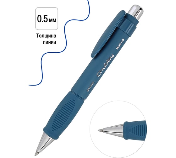 Шариковая автоматическая ручка Penac chubby 1.0мм синяя, корпус бирюзово-синий BP0410-TQ/B