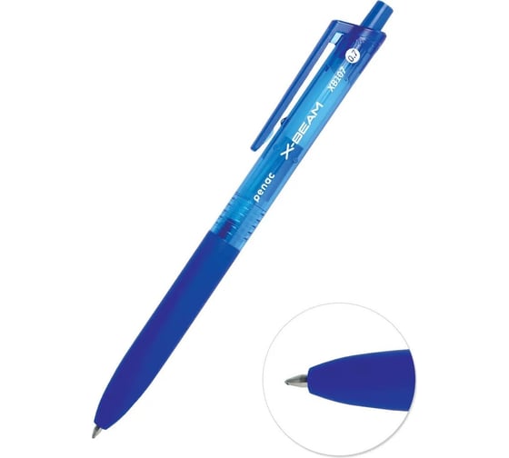 Шариковая рручка Penac x-beam xb 107 0.7мм синяя, пластиковый клип, 3шт BP0107-BL/03-3B