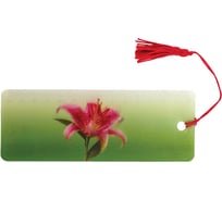 Закладка для книг BRAUBERG с линейкой, 3D-объемная, Удивительный цветок, с декоративным шнурком 128095