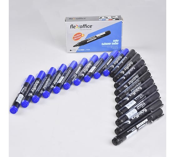Перманентный маркер Flexoffice 1.5мм, черный, 3 шт FO-PM03/BLK-3B