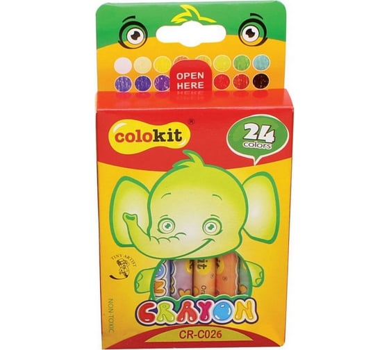 Восковые мелки Flexoffice colokit 24 цвета CR-C026 1