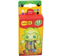 Восковые мелки Flexoffice colokit 12 цветов CR-C024