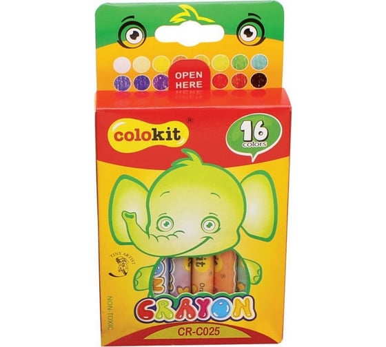 Восковые мелки Flexoffice colokit 16 цветов CR-C025 1