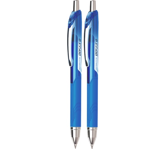 Гелевая автоматическая ручка Flexoffice bizner bosger синяя, 2шт BIZ-GEL24 BLUE/2B