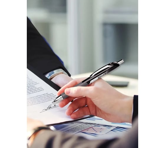 Гелевая автоматическая ручка Flexoffice bizner bosger синяя, 1шт BIZ-GEL24 BLUE/B