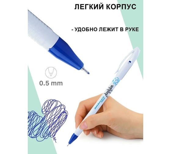 Гелевая ручка Flexoffice puppo синяя, 2 шт FO-GEL020/41-2B