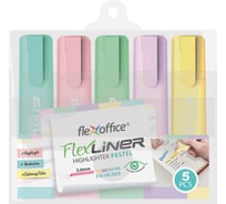 Набор текстовыделителей Flexoffice 5 пастельных цветов FO-HL009