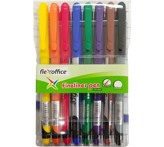 Набор капилярных ручек Flexoffice 8 цветов FO-FL01