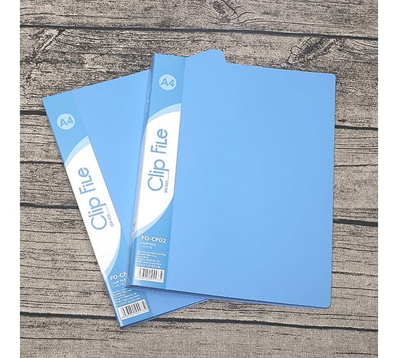 Папка с зажимом и карманом Flexoffice а4, голубая FO-CF02 LIGHT BLUE