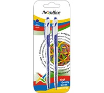 Ручка с масляными чернилами Flexoffice trendee синяя, 2 шт. FO-GELB09/41-2B