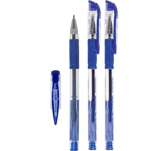 Шариковая ручка Flexoffice wavy синяя, 3 шт. FO-045 BLUE/3B