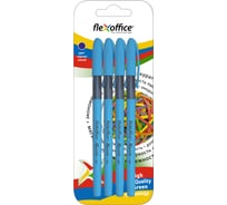 Шариковая ручка Flexoffice с масляными чернилами, maxxie, синяя, 4 шт. FO-GELB035BB BLUE/4B