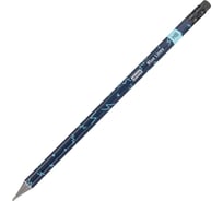 Чернографитный карандаш Attache Blue lines HB, ластик, шестигранный, черный пластик, 48 шт. в упаковке 1706377