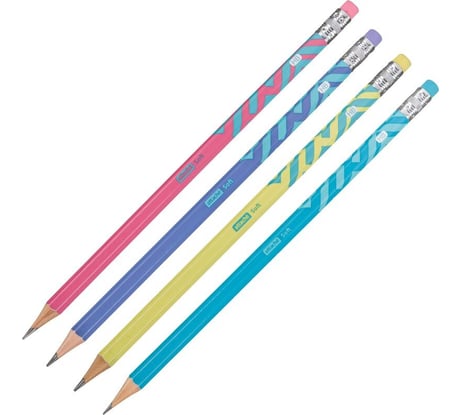 Чернографитный карандаш Attache Soft HB, ласт, шестигранный, дерево, 48 шт., в ассортименте 1706376