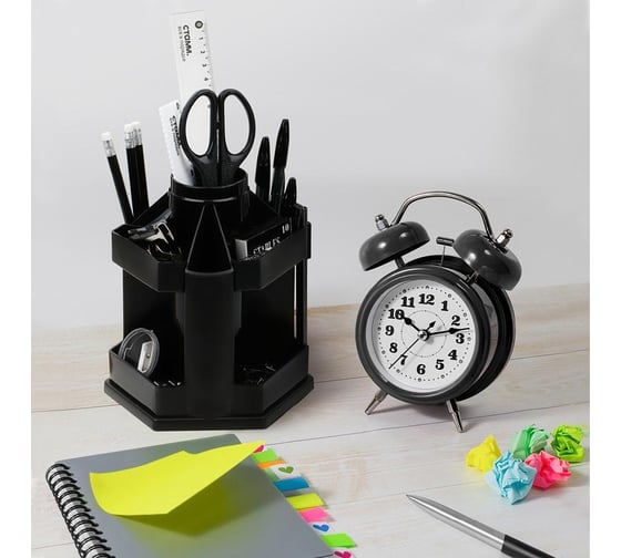 Подставка-органайзер для канцелярских мелочей Attache maxi desk 10 отделений, вращ-я, черная 1831975