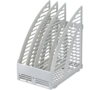 Вертикальный лоток Attache 160 мм, 3 отделения, сборный, серый 1817213