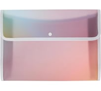Папка-конверт Attache Selection на кнопке, А4, rainbow, текст окант, рр, 400 мкм 1695235