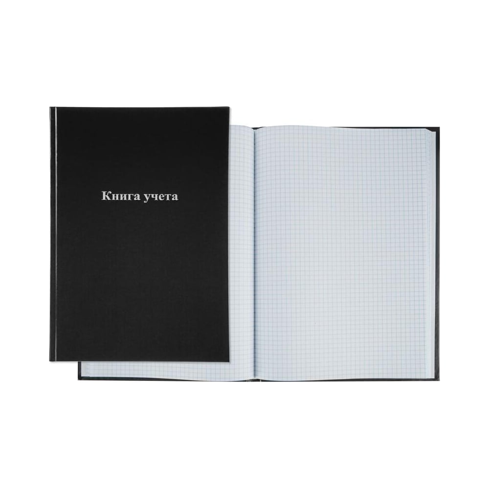 Книга учета Attache А4, 96 л, в клетку, блок офсет, бумвинил, черный ...