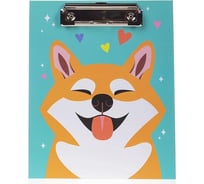 Папка-планшет Hatber А5ф с металлическим зажимом, матовая ламинация Happy Dog, 24 шт. 075754
