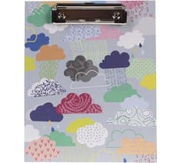 Папка-планшет Hatber А5ф с металлическим зажимом, матовая ламинация Funny Clouds, 24 шт. 075748