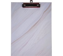 Папка-планшет Hatber А4 с металлическим зажимом, матовая ламинация Белый мрамор, 22шт. 075730