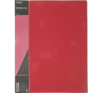 Пластиковая папка с пружинным скоросшивателем Hatber А4 с карманом корешок 17 мм STANDARD 700мкм Красная, 30шт. 038489