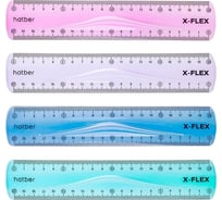 Пластиковая линейка Hatber гибкая 20см X-Flex цветная Ассорти, в пакете, 48 шт. 067320
