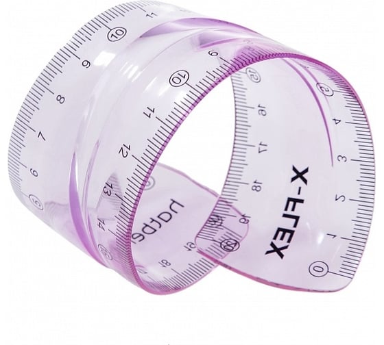 Пластиковая линейка Hatber гибкая 20см X-Flex цветная Ассорти, в пакете, 48 шт. 067320