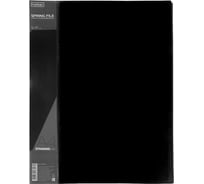 Пластиковая папка с пружинным скоросшивателем Hatber А4 с карманом корешок 17 мм STANDARD 700мкм Черная, 30шт. 038485