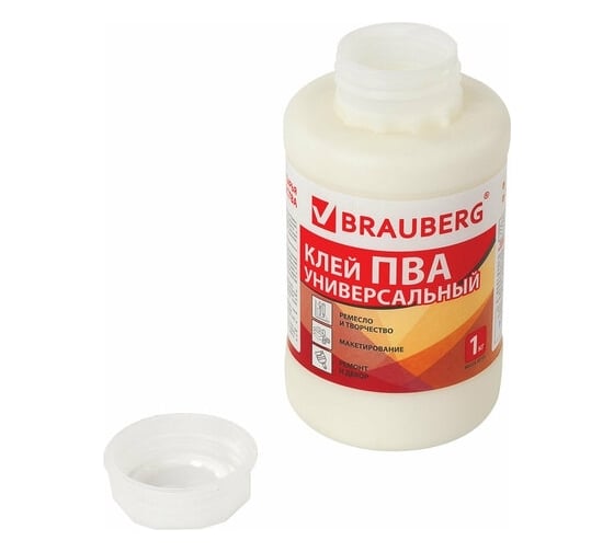 Универсальный клей ПВА BRAUBERG 1 кг, бумага, картон, дерево 880662
