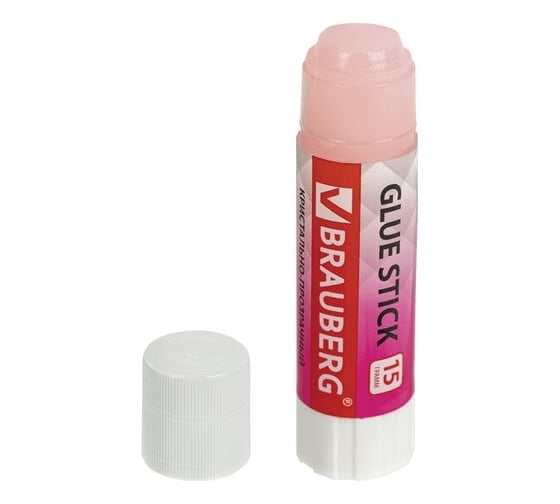 Клей-карандаш BRAUBERG COLOR Crystal 15 г, 4 штуки на блистере 271709