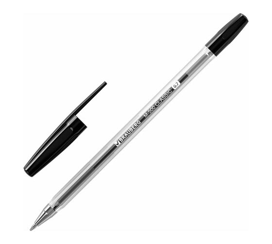 Шариковая ручка BRAUBERG M-500 CLASSIC черная, комплект 50 штук, 0.35 мм 880402