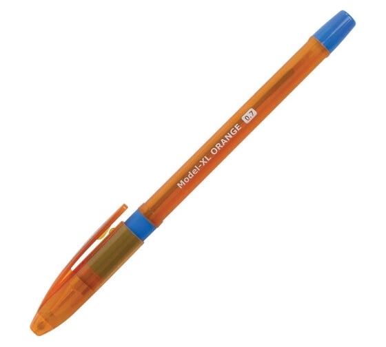 Шариковая ручка BRAUBERG Model-XL ORANGE синяя, комплект 12 штук, узел 0.7 мм 880181