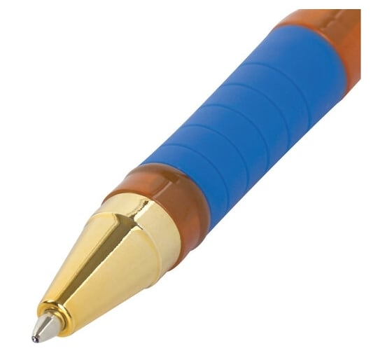 Шариковая ручка BRAUBERG Model-XL ORANGE синяя, комплект 12 штук, узел 0.7 мм 880181
