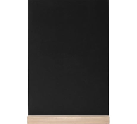 Настольная меловая табличка BRAUBERG А4, вертикальная, на деревянной подставке, ПВХ, черная 291298