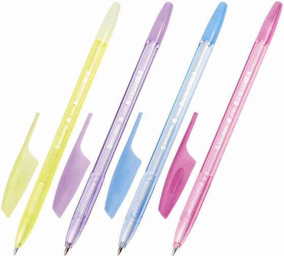 Шариковая ручка BRAUBERG X-333 PASTEL синяя, комплект 50 шт., корпус ассорти, 0.35 мм 880410