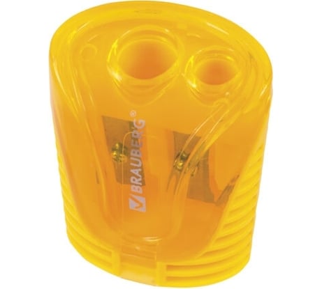 Точилка для карандашей 2 диаметров BRAUBERG Cell Dual с контейнером, комплект 4 шт., ассорти 880444