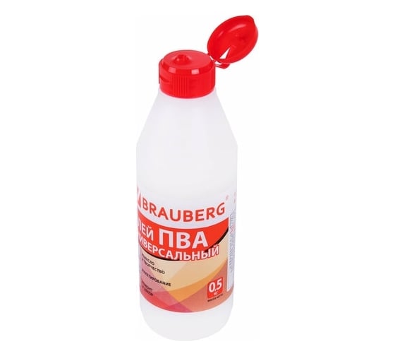 Универсальный клей ПВА BRAUBERG 0.5 кг, бумага, картон, дерево 880661