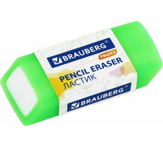 Набор полупрозрачных ластиков BRAUBERG FRUITY 4 штуки, размер ластика 54x23x10 мм, упаковка блистер 271343