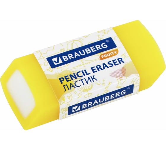 Набор полупрозрачных ластиков BRAUBERG FRUITY 4 штуки, размер ластика 54x23x10 мм, упаковка блистер 271343