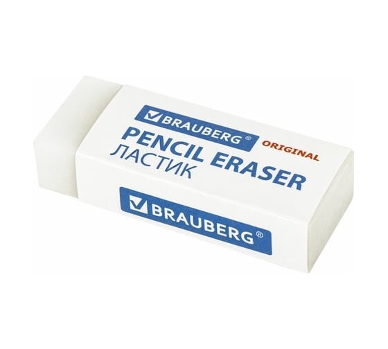 Ластик BRAUBERG EXTRA комплект 30 штук, размер ластика 45x17x10 мм, экологичный ПВХ 880449 1